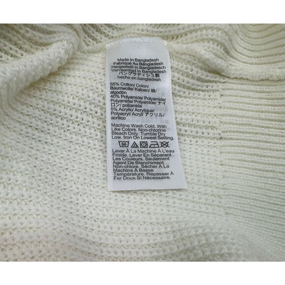 J.Crew Ivory Cotton Knit Gold Button Shoulder Crew Neck Sweater Women’s Size 2X - Picture 11 of 11